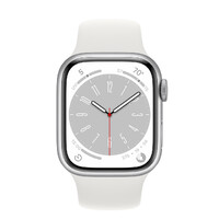 Apple Watch Series 8 (GPS) 45mm Silver AL Case White Band - As New (Refurbished)