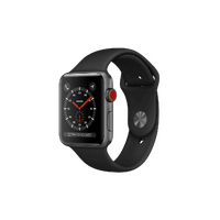 Apple Watch Series 3 (GPS) 42mm Gray Aluminum Case Black Sport Band - Excellent