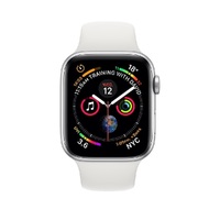 Apple Watch Series 4 (Cellular) 44mm Silver Aluminium Case  White Sports Band - Excellent