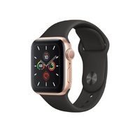 Apple Watch Series 5 (Cellular) 44mm Gold Aluminium Case Black Band - As New