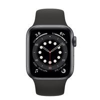 Apple Watch Series 6 (Cellular) 40mm Gray AL Case Black Band - Good(Refurbished)