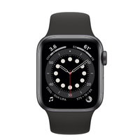 Apple Watch Series 6 (Cellular) 44mm Gray AL Case Black Band -As New(Refurbished